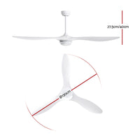 Devanti 52'' Ceiling Fan DC Motor w/Light w/Remote - White - ElectronX Plus