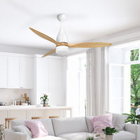 Devanti 52'' Ceiling Fan AC Motor w/Light w/Remote - Light Wood - ElectronX Plus