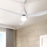 Devanti 52'' Ceiling Fan DC Motor LED Light Remote Control - White - ElectronX Plus