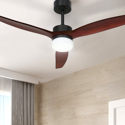 Devanti 52'' Ceiling Fan AC Motor 3 Blades w/Light - Dark Wood - ElectronX Plus