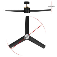 Devanti 52'' Ceiling Fan DC Motor w/Light w/Remote - Black - ElectronX Plus