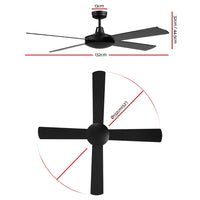 Devanti 52'' Ceiling Fan w/Remote - Black - ElectronX Plus