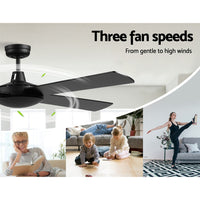 Devanti 52'' Ceiling Fan w/Remote - Black - ElectronX Plus