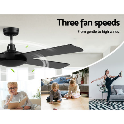 Devanti 52'' Ceiling Fan w/Remote - Black - ElectronX Plus