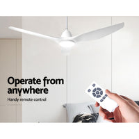 Devanti 64'' Ceiling Fan DC Motor w/Light w/Remote - White - ElectronX Plus