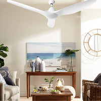 Devanti 64'' Ceiling Fan DC Motor w/Light w/Remote - White - ElectronX Plus