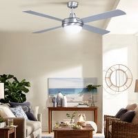 Devanti 52'' Ceiling Fan AC Motor w/Light w/Remote - Silver - ElectronX Plus