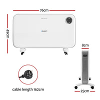 Devanti Electric Convection Heater White 2000W - ElectronX Plus