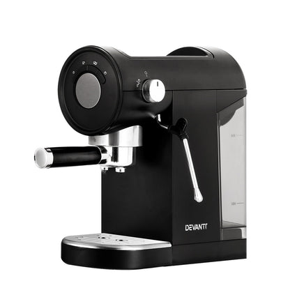 Devanti 20 Bar Coffee Machine Espresso Cafe Maker Black - ElectronX Plus