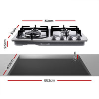 Devanti Gas Cooktop 60cm 4 Burner Silvir - ElectronX Plus