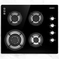 Devanti Gas Cooktop 60cm Stove Hob Black - ElectronX Plus