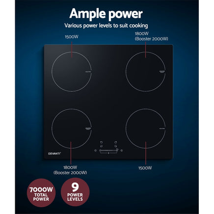 Devanti Induction Cooktop 60cm Electric Cooker - ElectronX Plus