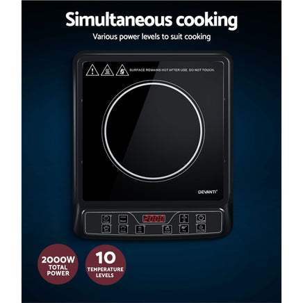 Devanti Induction Cooktop 30cm Portable Cooker - ElectronX Plus