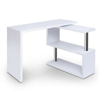 Artiss Computer Desk L-Shape Bookshelf White - ElectronX Plus