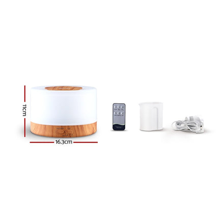 Devanti Aroma Diffuser Aromatherapy Light Wood 500ml - ElectronX Plus