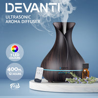 Devanti Aroma Diffuser Aromatherapy Dark Wood 400ml - ElectronX Plus