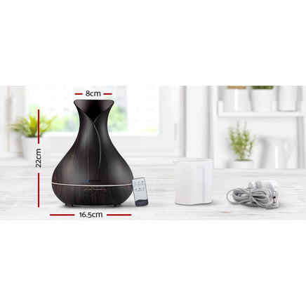 Devanti Aroma Diffuser Aromatherapy Dark Wood 400ml - ElectronX Plus