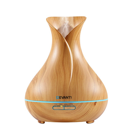 Devanti Aroma Diffuser Aromatherapy Light Wood 400ml - ElectronX Plus