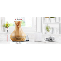 Devanti Aroma Diffuser Aromatherapy Light Wood 400ml - ElectronX Plus