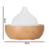 Devanti Aroma Aromatherapy Diffuser LED Oil Ultrasonic Air Humidifier Glass Wood - ElectronX Plus