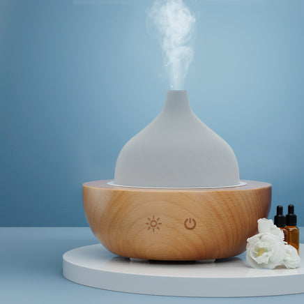 Devanti Aroma Aromatherapy Diffuser LED Oil Ultrasonic Air Humidifier Glass Wood - ElectronX Plus