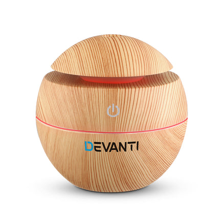 Devanti Aroma Diffuser Aromatherapy Light Wood 130ml - ElectronX Plus