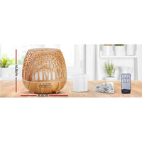 Devanti Aroma Diffuser Aromatherapy Wood Grain 400ml - ElectronX Plus