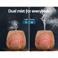 Devanti Aroma Diffuser Aromatherapy Wood Grain 400ml - ElectronX Plus