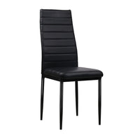 Artiss Dining Chairs Set of 4 Leather Channel Tufted Black - ElectronX Plus