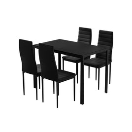 Artiss Dining Chairs and Table Dining Set 4 Chair Set Of 5 Black - ElectronX Plus