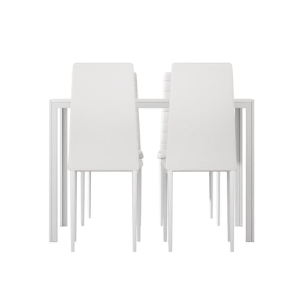 Artiss Dining Chairs and Table Dining Set 4 Chair Set Of 5 White - ElectronX Plus