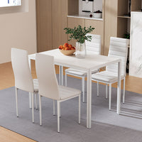 Artiss Dining Chairs and Table Dining Set 4 Chair Set Of 5 White - ElectronX Plus