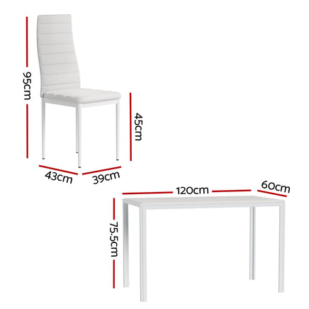 Artiss Dining Chairs and Table Dining Set 6 Chair Set Of 7 White - ElectronX Plus