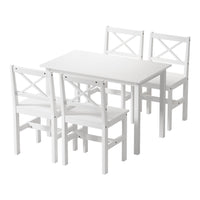 Artiss Dining Chairs and Table Dining Set 4 Cafe Chairs Set Of 5 4 Seater White - ElectronX Plus