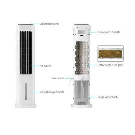 Devanti Tower Evaporative Air Cooler Conditioner Portable Cool Fan Humidifier 6L - ElectronX Plus