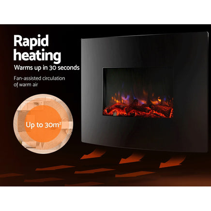 Devanti Electric Fireplace Fire Heater 2000W - ElectronX Plus