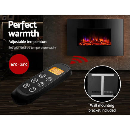 Devanti Electric Fireplace Fire Heater 2000W - ElectronX Plus