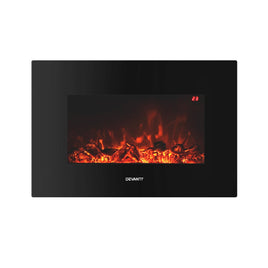 Devanti Electric Fireplace Fire Heater 2000W Black - ElectronX Plus