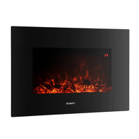 Devanti Electric Fireplace Fire Heater 2000W Black - ElectronX Plus