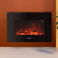 Devanti Electric Fireplace Fire Heater 2000W Black - ElectronX Plus