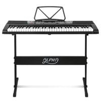 Alpha 61 Keys Electronic Piano Keyboard Digital Electric w/ Stand Sound Speaker - ElectronX Plus