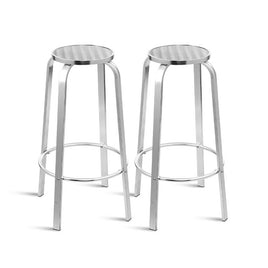 Gardeon 2-Piece Outdoor Bar Stools Patio Indoor Bistro Aluminum Chairs - ElectronX Plus