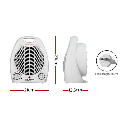 Devanti Electric Fan Heater 2000W - ElectronX Plus