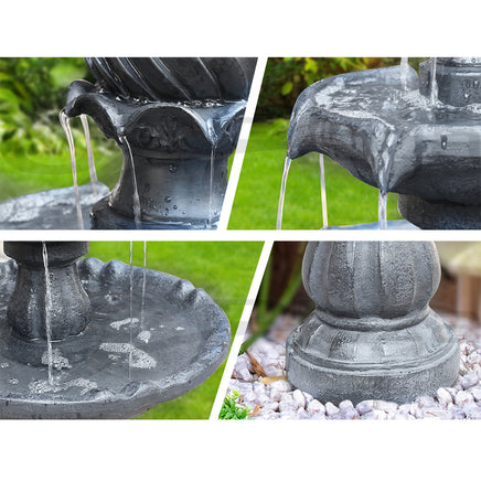 Gardeon Solar Water Feature 3 Tiers Black 93cm - ElectronX Plus