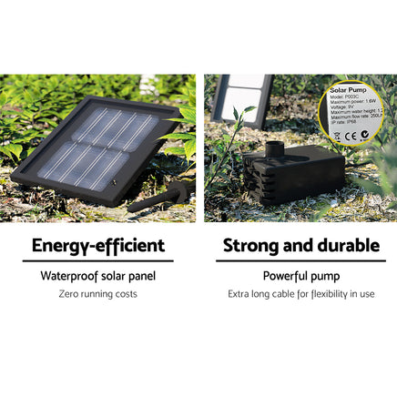 Gardeon Solar Water Feature 3 Tiers Black 93cm - ElectronX Plus