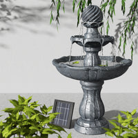 Gardeon Solar Water Feature 3 Tiers Black 93cm - ElectronX Plus