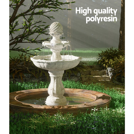 Gardeon Solar Water Feature 3 Tiers Ivory 93cm - ElectronX Plus