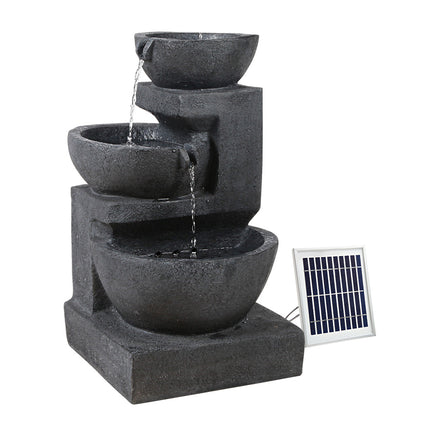 Gardeon Solar Water Feature with LED Lights 3-Tier Bowls 60cm - ElectronX Plus