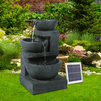 Gardeon Solar Water Feature with LED Lights 3-Tier Bowls 60cm - ElectronX Plus