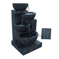 Gardeon Solar Water Feature with LED Lights 4-Tier Blue 72cm - ElectronX Plus